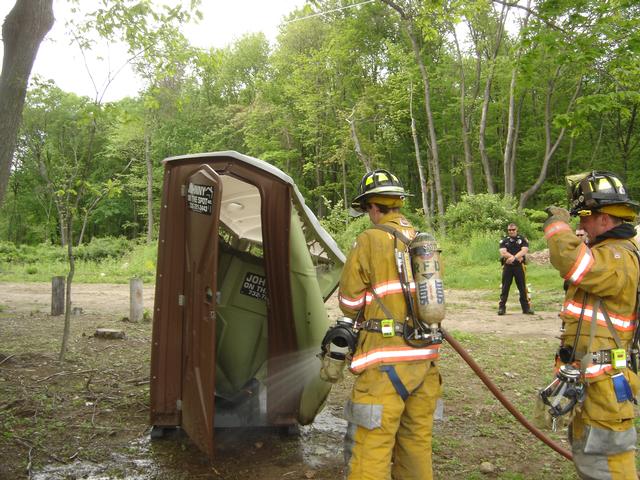 Porta Jon Fire Behind Smith School