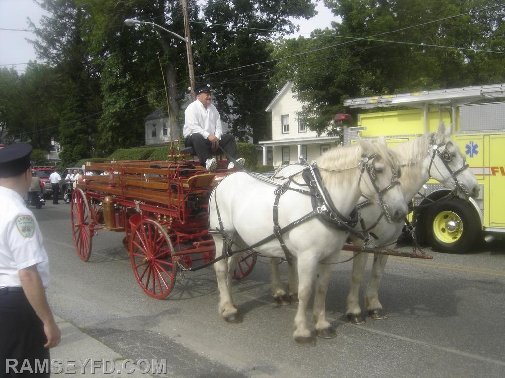 1895 Gleason and Bailey Horse Drawn Ladder Truck. Purchased 1901 from the Short Hills FD.  RFD’s very first ladder truck 