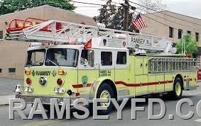 Ladder 442 - 1978 Seagrave 100' Rearmount Aerial, Formerly FDNY Ladder 38. Purchased and refurbished by the Borough in 1990 and used as a second ladder until 2004. Now retired.